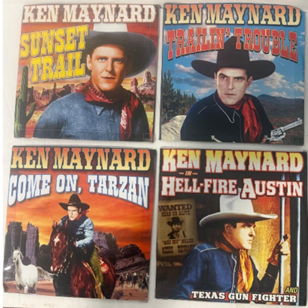 Lot of 4 Ken Maynard Classic Western DVDs – Disc in Sleeves – No Original Cases